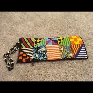 Large African Print Clutch